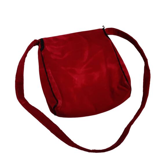 Vintage Red Velvet Mini Purse Shoulder Bag Christmas Prom Formal - Picture 5 of 5
